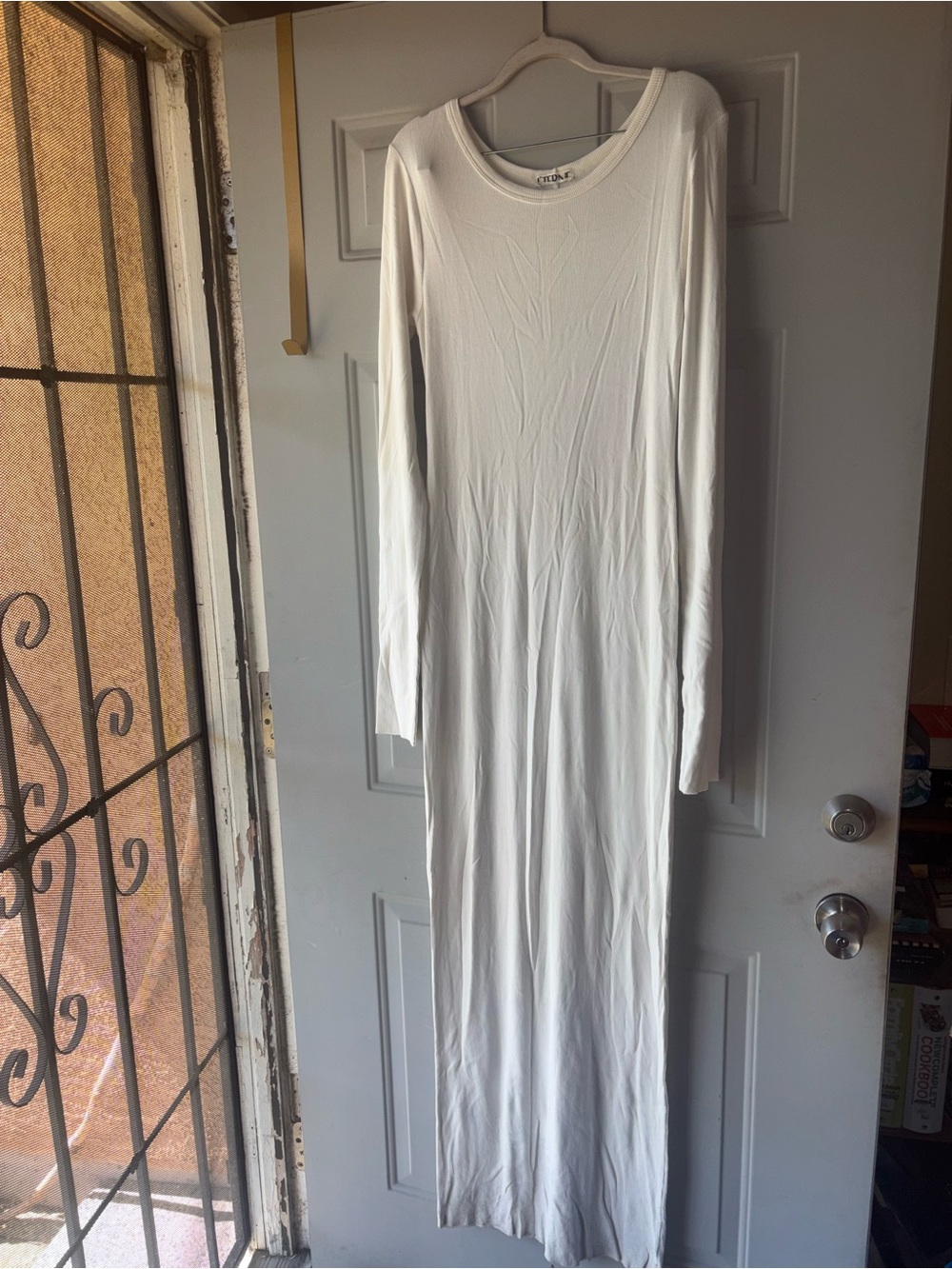 Eterne ivory ribbed maxi dress size S/M
